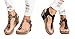 FISACE Womens Braided Mid High Wedge Sandals Casual T-Strap Wedge Heel Sandal Shoes
