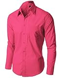 Style M Men's Stylish Comfortable Solid Color Long Sleeve Dress Shirts
