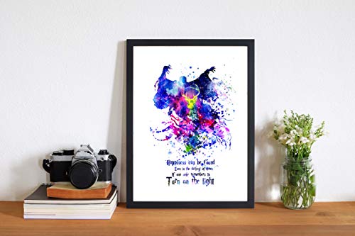 Uhomate-Happiness-Can-Be-Found-Even-in-The-Darkest-of-Times-Quote-Abstract-Art-Canvas-Wall-Art-Baby-Gift-Inspirational-Quotes-Wall-Decor-for-Bedroom-C112-13X19