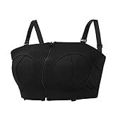 Pacasso Hands-Free Breast Pump Bra, Wire-Free, With or Without Strap, Soft Black Bra, Medium