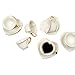 Tea and Coffee Cups with Saucers (Set of 6) by Classic Coffee & Tea|Charming, Inside Out Cups & Heart-Shaped Saucers|Fine Porcelain In Cream with Gold Plated Ends & Handles|Great Gift Idea|6.5 oz