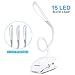 zerproc 15 LED Book Light, 3 Level Brightness Chip On Read Lights, Rechargeable & Portable Eye-Care Desk Lamp, Dimmable Sensor Switch Glare-Free Light for Bookworms, Study, Travel and Indoor Use