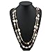 Bocar 2 Layer Long Link Chain Necklace Crystal Beaded for Women Party Long Necklace Gift