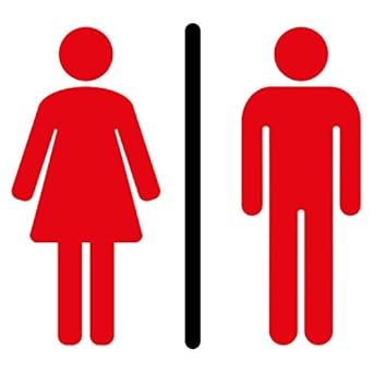 999store Male Female Restroom And Toilet Sign Board Sticker 15x15