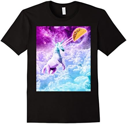 Mens Unicorn Rave Shirt - Unicorn Laser with Taco Medium Black