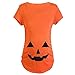 Qiaonai Tops for Pregnant Woman Pumpkin Carved Face Halloween Printed Maternity Clothes Tee Shirt Pregnancy Clothes
