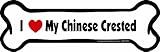 Imagine This Bone Car Magnet, I Love My Chinese Crested, 2-Inch by 7-Inch