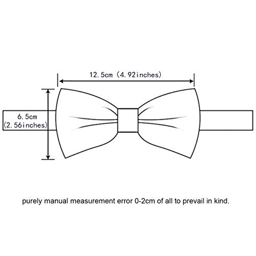 Burgundy Bow Tie Pre-tied Adjustable Wine Red Bow Ties and Pocket Square Cufflink Sets (0577-06) - Thumbnail 6