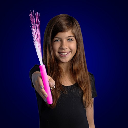 FlashingBlinkyLights Pink Light Up Fiber Optic Stick Wand (Set of 12)