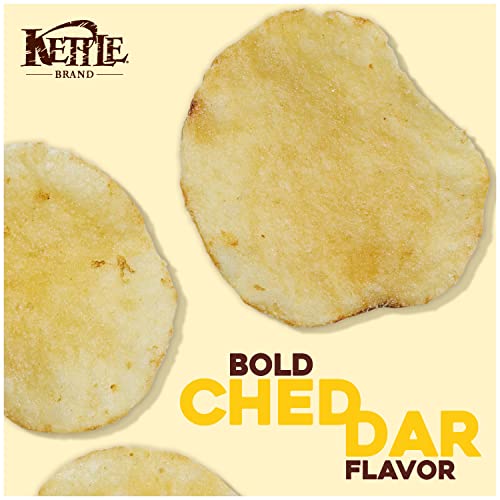 Kettle Brand Potato Chips, White Cheddar Kettle Chips, Snack Bag, 1.5