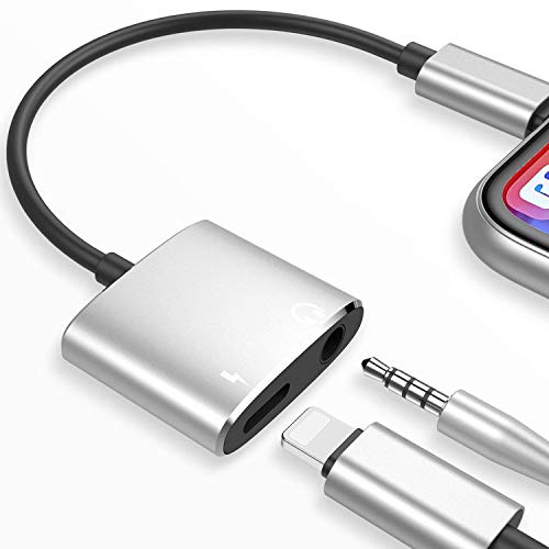 YWHYMA Adapter Compatible Phone X/XS/XS max/XR/8/8Plus Dual Adapter 3.5mm Headphone Adaptor Audio & Charge & Wire Control Function Headset Cable Splitter Converctor Compatible iOS12 Later