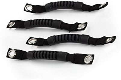 Jenaka 4 X Windshield Pillar Rear Seat Grab Handles Grip Handle for Jeep Wrangler YJ TJ JK JKU Sports Sahara Freedom Rubicon X &amp; Unlimited X 2/4 door Roll Bar 1995-2016