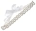Braid Crystal Beaded Wedding Dress Sash Bridal Belt with Satin Ribbon, Off-White