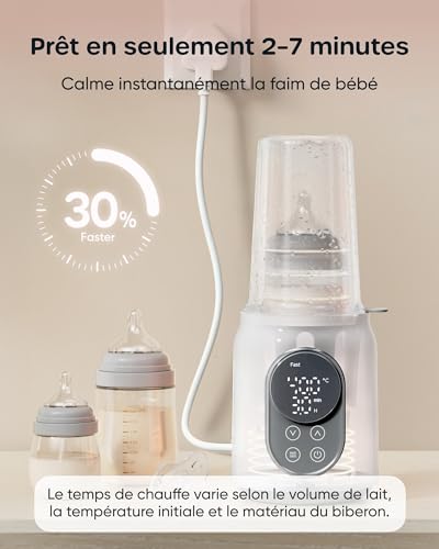 Nuliie 10 in 1 Fast Electric Sterilizer for Breast Milk or Formula with Digital Timer Intelligent Temperature Control and Automatic Shut-off, 220V