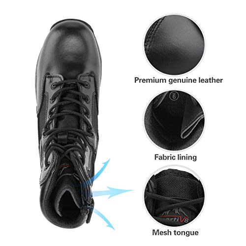 NORTIV 8 Men's Military Tactical Work Boots Side Zip Hiking Motorcycle