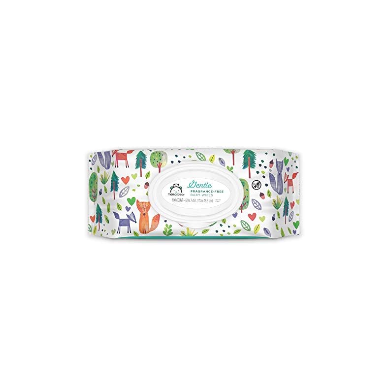 Amazon Brand – Mama Bear Gentle Fragrance-Free Baby Wipes, Hypoallergenic, 100 Count (Pack of 8) (Total 800 wipes)
