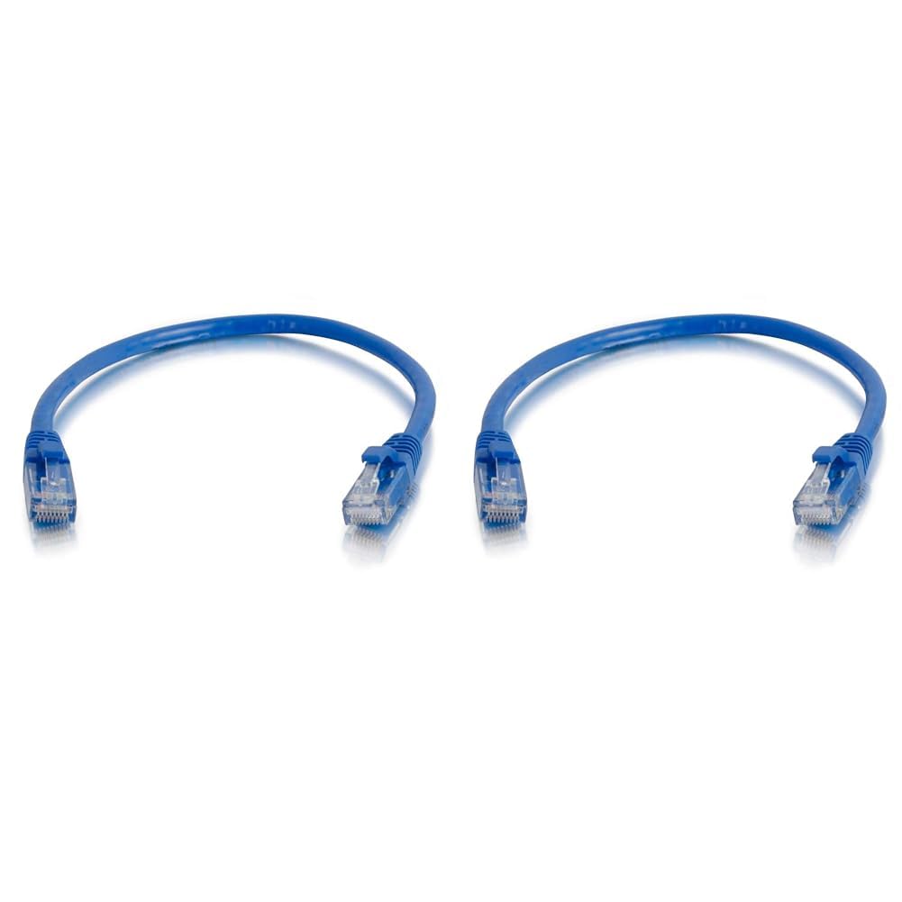 C2G 83161 1M BLUE Cat5e Ethernet RJ45 High Speed Network Cable, LAN Lead Cat5e Unshielded PVC UTP Patch Cable (Pack of 2)