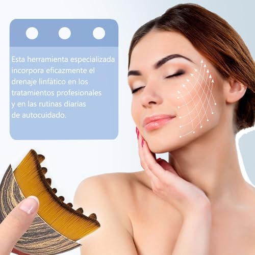 Lymphatic Contour Face Brush, Herramientas para masajes faciales, belleza y relajación de los músculos del faciales, Diseño Ergonómico, ajuste preciso a la piel, Perfecto para Belleza de Cuello y Cara (1PCS)