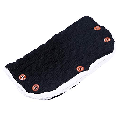 2PCS Baby Fleece Blanket Swaddle with Stroller Hand Muff Hands Warmer,Baby Stroller Sleeping Bag Sleep Sack Blanket with Hand Warmer Glove Wrap for Baby & Mommy (Black) - Thumbnail 3