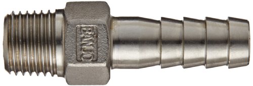 Banjo HB025-038SS Stainless Steel 316 Hose Fitting, Adapter, 1/4" NPT Male x 3/8" Barbed - Thumbnail 2