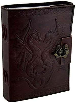 Dragon Leather Journal Handmade Daily Notepad for Men & Women Unlined Paper 7 x 5 Inches,Gift for Art Sketchbook, Travel Diary & Notebooks Sketchbook
