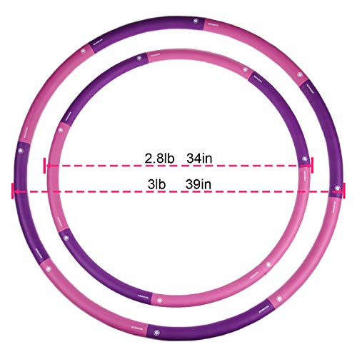 NEOWEEK | Upgraded | Weighted Hula Hoops for Exercise - 3lb, Professional Adult Hula Hoop for Weight Loss (Purple) - Thumbnail 4