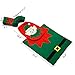 promotion Toilet Seat Cover Rug Set Christmas Decorations Bathroom Set of 3 pieces BUREI