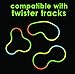 Mindscope LED Laser Tracks by Twister Tracks 12 Feet of Light Up Flexible Track + 1 Light Up Race Car Each Individual Track Piece Contains Lights (Standard Color System)