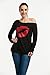 MAGICMK Woman’s Sweatershirt Lips Print Causal Offer The Shoulder Slouchy Pullover