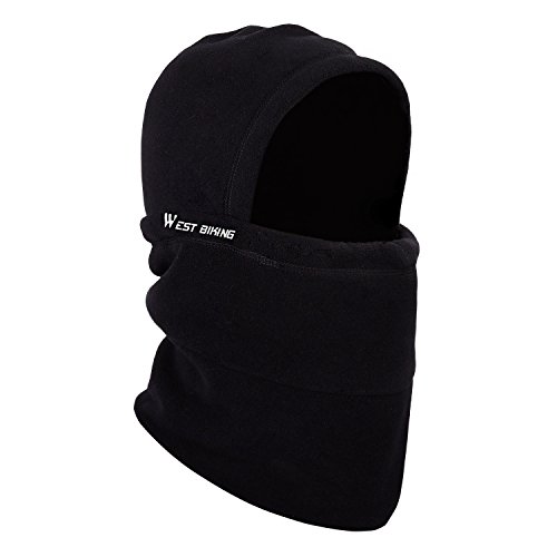 Balaclava Ski Mask Fleece Windproof Dustproof Neck Warm Headwear Headgear Black