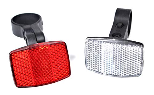 MBP Bicycle Front & Rear Reflector Kit Bracket for Handlebar and Seatpost and Bolt on for Racks or Fenders