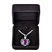 Valyria Angel Wing Birthstone Memorial Urn Necklace Stainless Steel Waterproof Cremation Jewelry,Purple