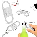 AmaziPro8 iPhone Charge Sync Cable + Bottle Opener + Key Chain + Mini Stylus Pen + Dust Plug (White)