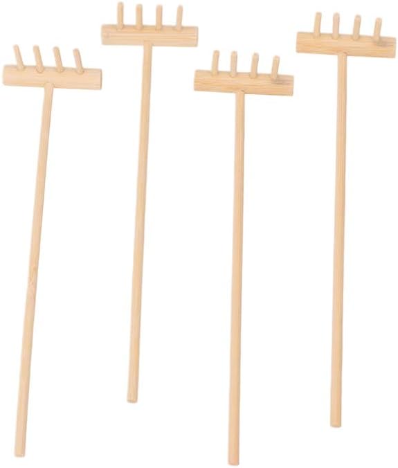 STOBOK Mini Zen Garden Rake Tool Zen Garden Sand Bamboo Tabletop Meditation Feng Shui Decor 4pcs