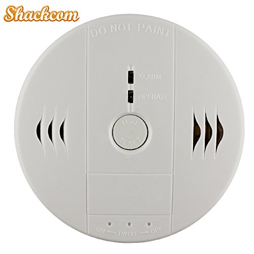 Shackcom Combination Smoke and Carbon Monoxide Detector Alarm, Protect Your Home from Fire and Gas Leaks, Even When You're Away, Battery Operated (Second Generation)