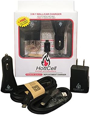 HottCell Phone Charger Travel Kit – Black (4 Items)