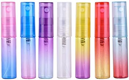 ConStore 4ml Gradient Color Glass Fine Mist Atomizer Perfume Sample Bottle Refillable Cologne Pump Spray for Travel Cosmetic Makeup Liquid Packaging Container Essential Oils Dispenser-10 Pack