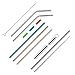 Eco Friendly, Reusable Straws for Drinks - 6pc Assortment of Metal Straws (Stainless Steel Straws): 3 Straight Straws, 2 Bent Straws, 1 Collapsible Metal Straw, 2 Cleaning Brushes