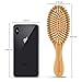 Natural Wooden Hair Brush – pureGLO Bamboo Bristle Detangling Hairbrush for Women Men and Kids - Reduce Frizz, Massage Scalp for Straight Curly Wavy Dry Wet Thick or Fine Hair