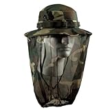 Woodland Camouflage Boonie Hat w/Mosquito Netting