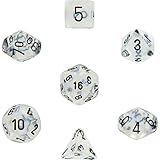 Polyhedral 7-Die Borealis Chessex Dice Set - Aquerple w/ Black CHX-27420