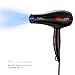 Hair Dryer Ptatoms Professional Ionic Blow Dryer AC 2100W with Blue Light 2 Speeds - 3 Heat Settings For Home Barbershop (Black)