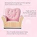 INFANS Children Sofa Pink, Kids PVC Leather Upholstered Couch with Bejeweled Backrest, Sturdy Wood Frame, Extra Thick Sponge, Multifunction Toddler Armrest Chair, Pink (23-Inch Single Sofa)