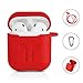 AirPods Protective Case, 3 in 1 Silicone Headphones Accessories Cover Skin Dustproof for Apple Airpods Charging Case with Keychain and Sports/Anti-Lost Strap(Red)