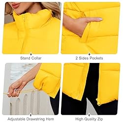 Century Star Yellow Puffer Vest Women Puffer Vest