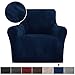 RHF Chair Slipcover,Jacquard Stretch Chair Cover,Chair Slip Cover for Leather Couch-Polyester Spandex Slipcovers for Chairs (Navy-Chair)