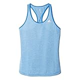 adidas Performance Women's Keyhole Tank Top, Shock Blue/Matte Silver, Small