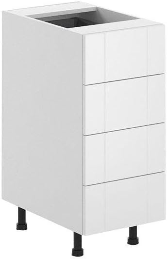 15x34 5x24 5 Dublin 4 Drawer Base Cabinet In White Melamine And