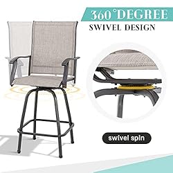 Vongrasig 2 Piece Patio Swivel Bar Chairs, All