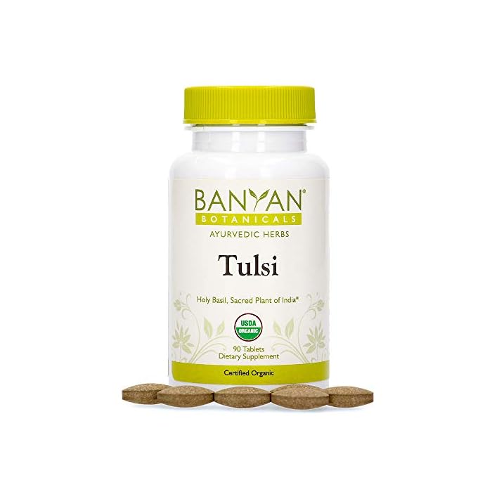 Banyan Botanicals Organic Tulsi, Holy Basil Tablets 90 ct - Adaptogen Supplement Promotes Optimal Function of The Lungs…